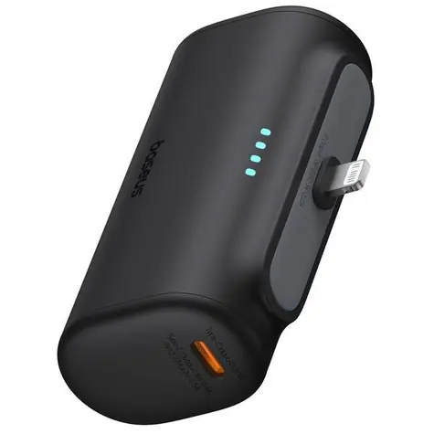 Rozbalené - Baseus Compact 5000mAh 20W Lightning čierna / Powerbanka / 1x Lightning(M) / 1xUSB-C(F) / rozbalené
