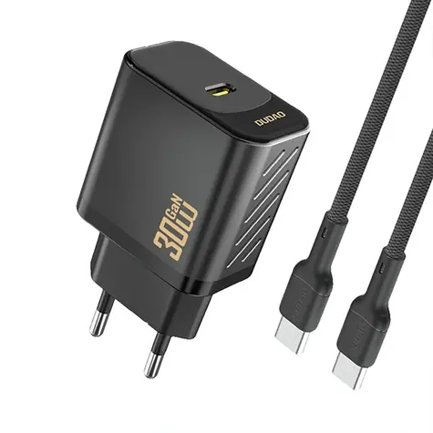 Dudao A27PCEU sieťová nabíjačka s káblom čierna / USB-C / 30W