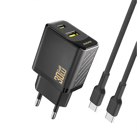 Dudao A27TCEU sieťová nabíjačka s káblom biela / USB-A / USB-C / 30W