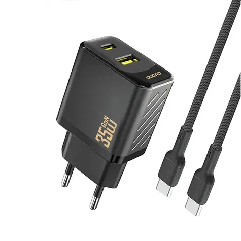 Dudao A27MaxCEU sieťová nabíjačka s káblom čierna / USB-A / USB-C / 35W