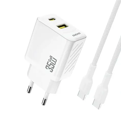Dudao A27MaxCEU sieťová nabíjačka s káblom biela / USB-A / USB-C / 35W