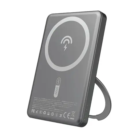 Dudao K28S 5000mAh šedá / Powerbanka / USB-C / MagSafe / Stojanček / 20W