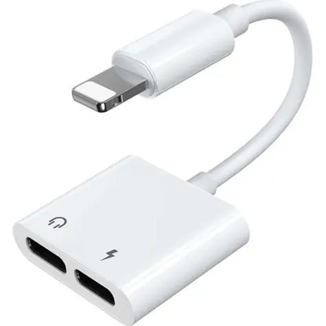 Joyroom S-Y104 Audio adaptér Dual Lightning biela