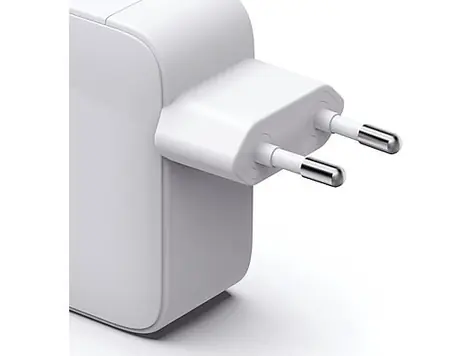HAMA rýchla USB nabíjačka 65 W GaN biela / Navíjací kábel / 2x USB-C
