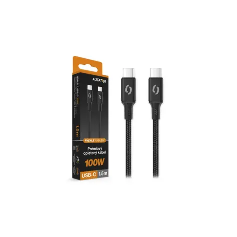 Aligator Dátový kábel Premium 5A 100W / USB-C/USB-C / čierny
