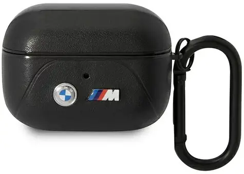 BMW Kryt pre AirPods Pre kožený zakrivený desing čierna