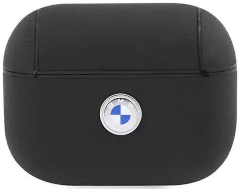 BMW Kryt pre AirPods Pro 2 ( 2022/2023) originálna koža so strieborným logom čierna