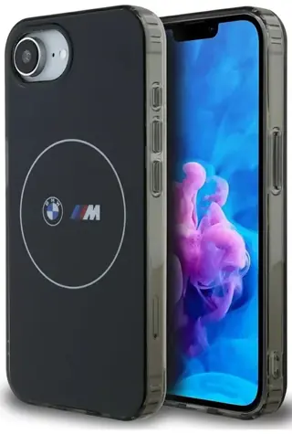 BMW Zadný kryt Metal White Circle MagSafe pre iPhone 16e čierna