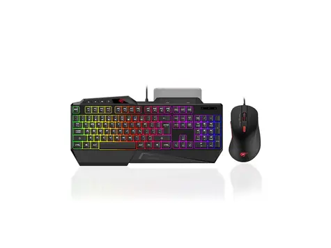 Havit KB852CM čierna / Drôtový set klávesnice a myši / USB / US layout / RGB