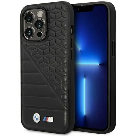 BMW Zadný kryt Bi Pattern pre iPhone 14 Pro 6.1 čierna