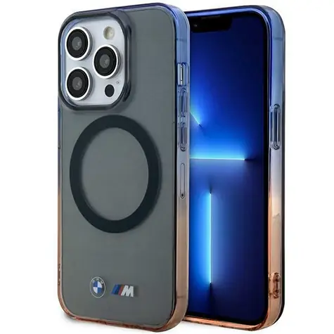 BMW Gradient Bumber Zadný kryt MagSafe pre iPhone 14 Pro Max 6,7 sivá