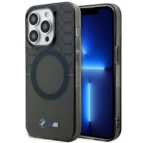 BMW Zadný kryt so vzorom MagSafe pre iPhone 14 Pro 6.1 sivá
