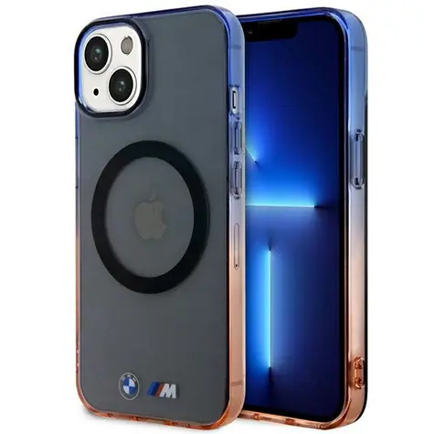 BMW Zadný kryt Gradient Bumber MagSafe pre iPhone 14 6,1 sivá