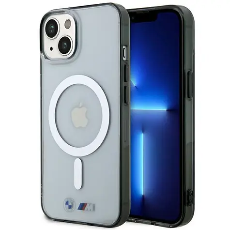 BMW Zadný kryt so strieborným krúžkom MagSafe pre iPhone 14 6,1 transparentný