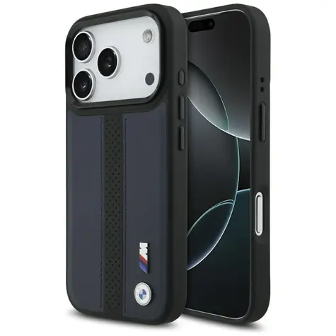 BMW Zadný kryt s perforovaným pruhom a logom MagSafe pre iPhone 17 Pre tmavá modrá