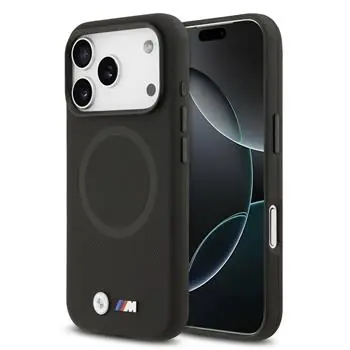BMW Zadný kryt kovový s logom MagSafe pre iPhone 17 Pro čierna