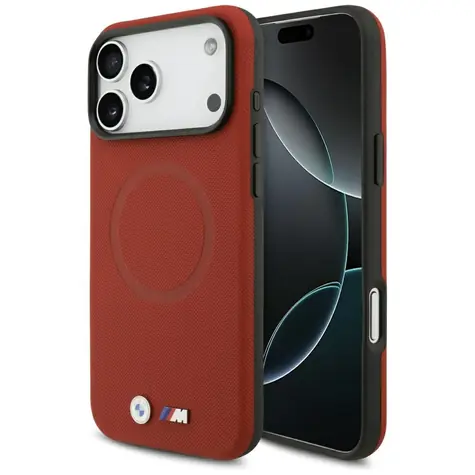 BMW Zadný kryt Metal Logo MagSafe pre iPhone 17 Pre Max červená