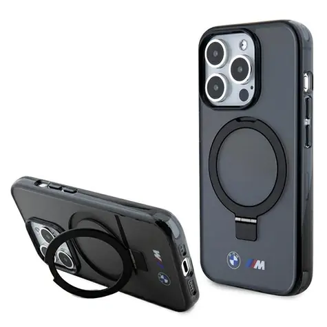 BMW Zadný kryt Ring Stand Collection MagSafe pre iPhone 15 Pro čierna