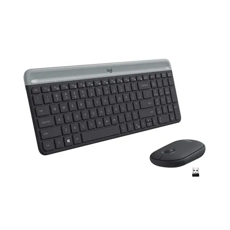 Rozbalené - Logitech Slim Wireless Combo MK470 DE čierna / bezdrôtová sada klávesnice a myši / DE verzia / rozbalené