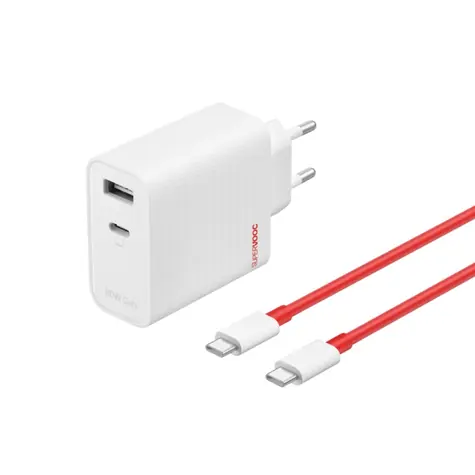 OnePlus SUPERVOOC 80W biela / 1x USB-A / 1x USB-C / USB-C kábel PD / QC 