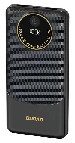 Rozbalené - Dudao K12 10000mAh čierna / Powerbanka / PD 22.5W / USB-A / USB-C / rozbalené