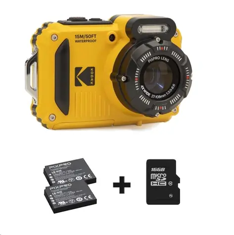 Kodak WPZ2 Yellow bundle / 2.7" LCD / 16 MPix BSI CMOS / 4X optický zoom / SD