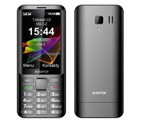 Aligator D950 šedá / 3.5" TFT / Dual SIM / SOS tlačidlo SMS / FM rádio / svietidlo