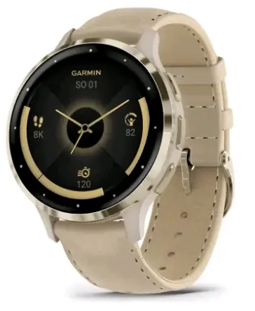 Garmin Venu 3S zlatá / Chytré hodinky / 1.2 "/ koža / BT / ANT+ / Wi-Fi / 5ATM