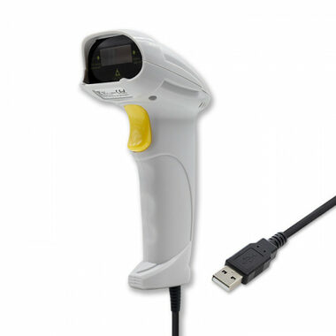 Qoltec 50877 laserová čítačka 1.65 m biela / čítačka čiarových kódov / USB / 1D