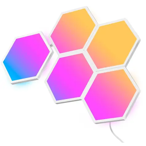 Govee Glide Hexa biela 5ks / dekoratívne LED osvetlenie / Bluetooth / WiFi / RGBIC
