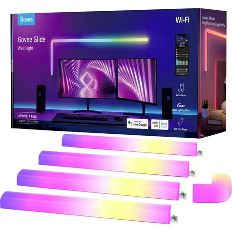 Govee Glide Wall Light (4+1) / dekoratívne LED osvetlenie / Bluetooth / WiFi / RGBIC