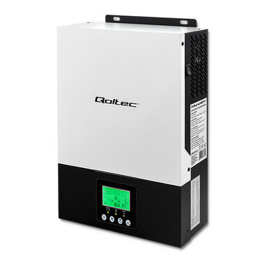Rozbalené - Qoltec 53876 Solárna nabíjacia stanica 27V čierna - biela / 3KVA / 2.4kW / 80A / LCD displej / rozbalené