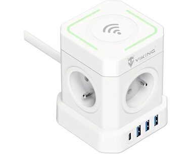 Viking sieťový adaptér ACT44W / 4X A16 + 3x USB-A + 1x USB-C + bezdrôtové nabíjanie 15W