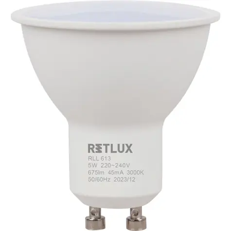 Retlux RLL 613 GU10 bulb 5W / 675 lm / 3000K - teplá biela / D 