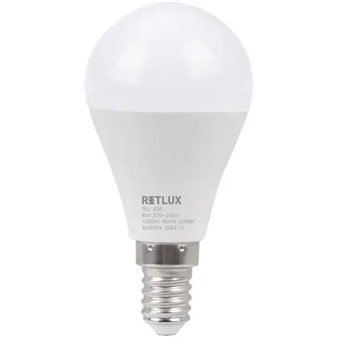 Retlux RLL 636 G45 E14 mini Globe 8W / 1080 lm / 4000K - studená biela / D 