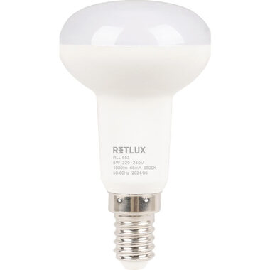 Retlux RLL 653 R50 E14 Spot 8W / 1080 lm / 6500K - denná biela / D 