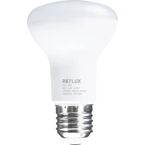 Retlux RLL 666 R63 E27 Spot 8W / 1080 lm / 4000K - studená biela / D 