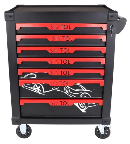 SIXTOL MECHANIC TROLLEY KEVIN 326 / Dielenský vozík na náradie / 7 šuplíkov / 326 ks náradia 