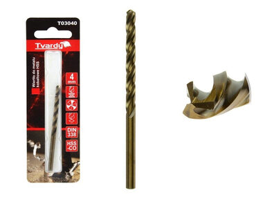 TVARDY HSS M35 4 mm vrták z kobaltového kovu 