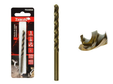 TVARDY HSS M35 5 mm vrták z kobaltového kovu 
