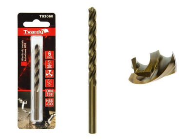 TVARDY HSS M35 6 mm vrták z kobaltového kovu 