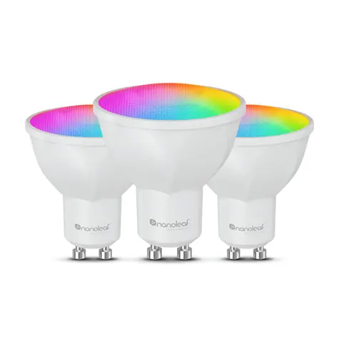 Nanoleaf Essentials Matter inteligentná žiarovka / Wi-Fi / pätica GU10 / 6500K / 400lm / 25000h / 3ks
