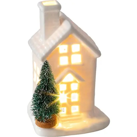 Retlux RXL 391 Porcelánový domček s LED svetlom 11.5cm