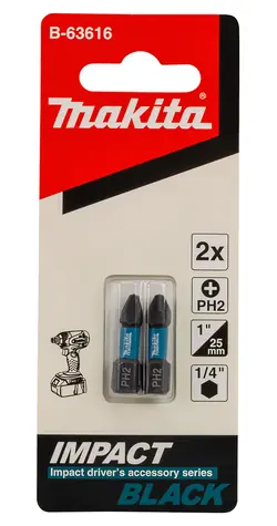 Makita B-63616 Torzný bit 1/4" PH2 25mm (2ks)