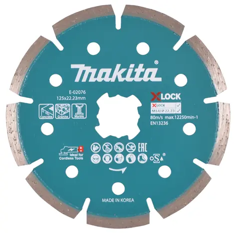 Makita E-02076 Diamantový kotúč na betón X-Lock 125x1.6x22.23mm / Výška segmentu: 7mm