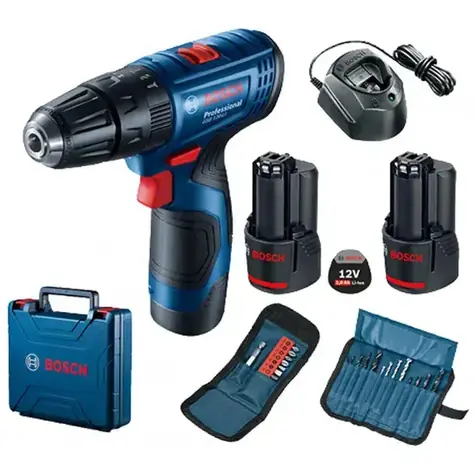 BOSCH GSB 120-LI Professional / Aku príklepový skrutkovač / 12V / 1500 ot-min / 2x 2.0Ah