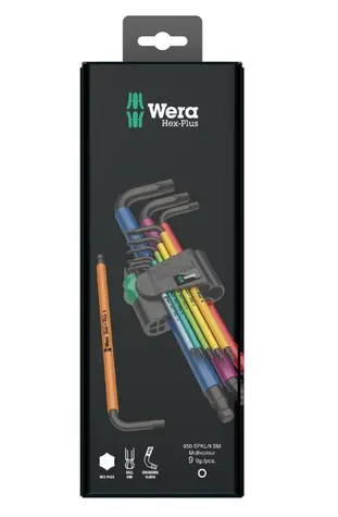 WERA 950 9 Hex-Plus Multicolour 1 SB Multicolour Sada zástrčných kľúčov / metrická / BlackLaser