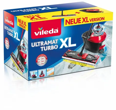 Vileda Ultramat XL mop Turbo / plochý mop &amp; vedro so šliapacím pedálom