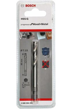 BOSCH 2608594254 / Strediaci vrták PLUS / HSS-G / Rozmery 7.15 x 85 mm / Upínací šesťhran 6.3 mm (1|4")