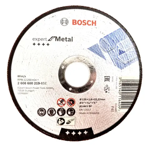 BOSCH 2608600219 / Rezací kotúč na kov / Priemer 125 x 22.23 mm / Šírka rezu 1.6 mm